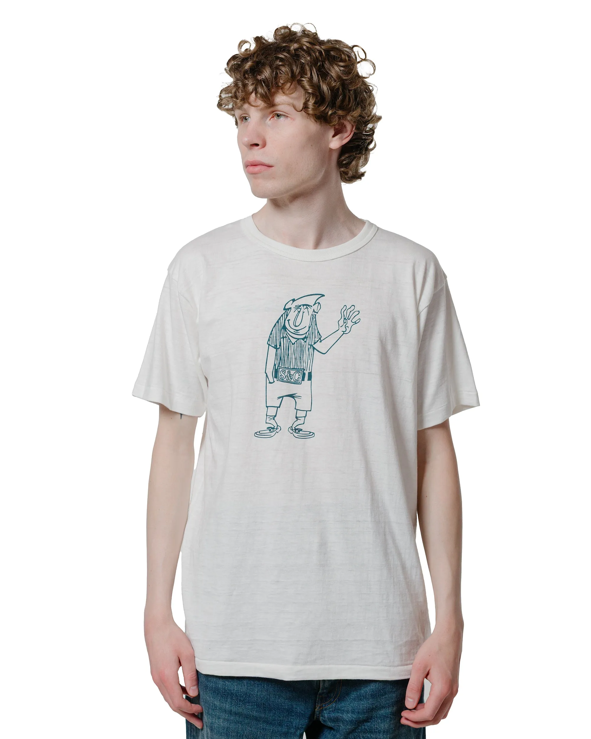 Warehouse Lot. JG-CS06 Hello T-Shirt Off White dry cleanable Minimalist Style