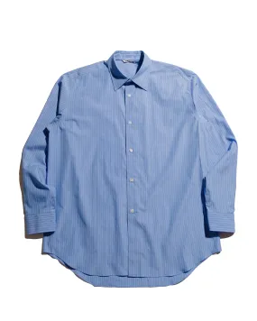 Smooth Stitch Pattern Winter Essentials Auralee Suvin High Count Cloth Stripe Shirt Blue Stripe