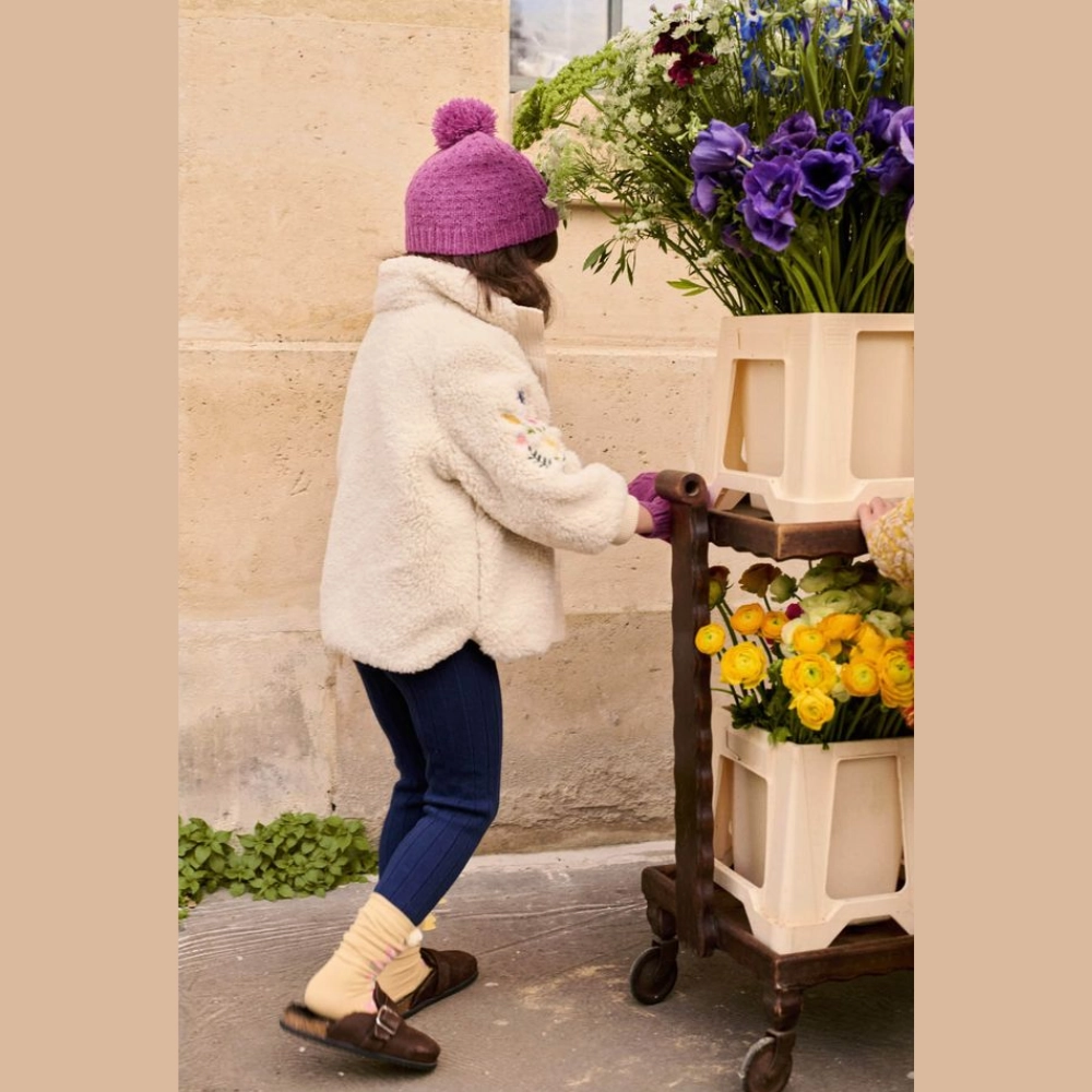 Double Stitched Seams Louise Misha Rosinna Sherpa Coat, Cream
