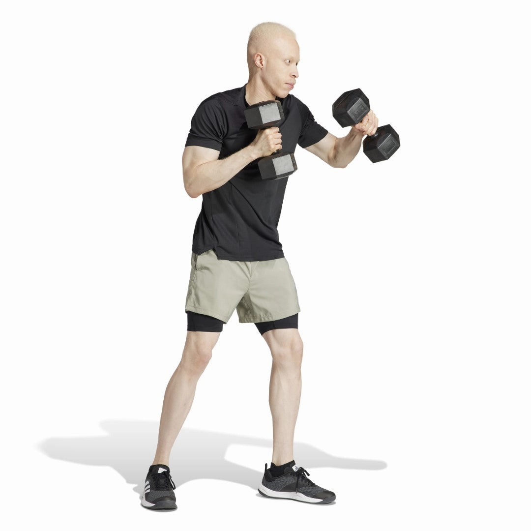 Gym Training 2-in-1 Shorts Wrinkle Resistant Treatment Spandex shorts