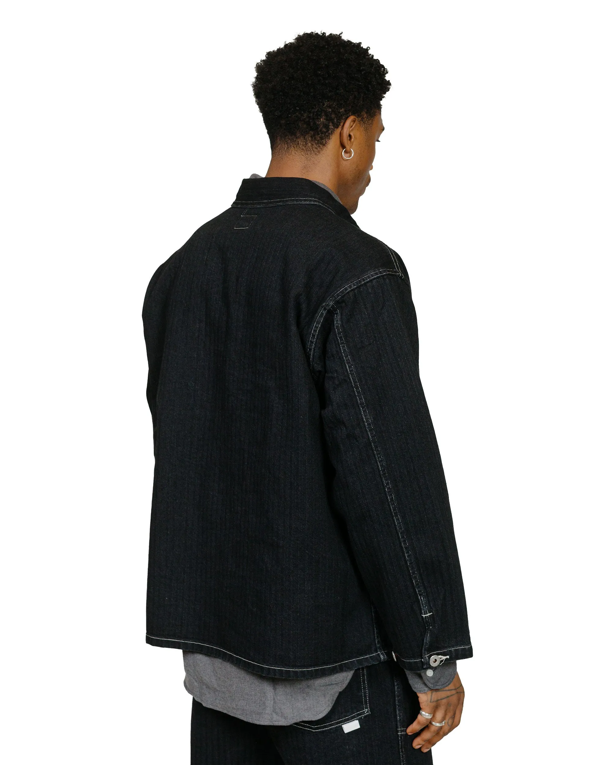 Post O'Alls ARMY Shirt Herringbone Denim Black Premium Pima Cotton