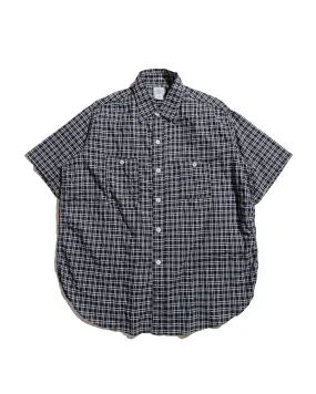 hypoallergenic Gym Companion Post O'Alls No.6 Shirt S/S Seersucker Navy Plaid