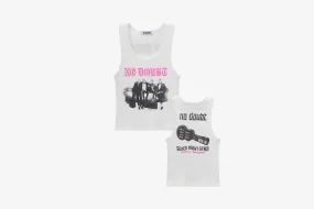 Sharp Line MultiFunctional Pockets DayDreamer "No Doubt Seven Night Stand Ribbed Tank" W - White / Pink
