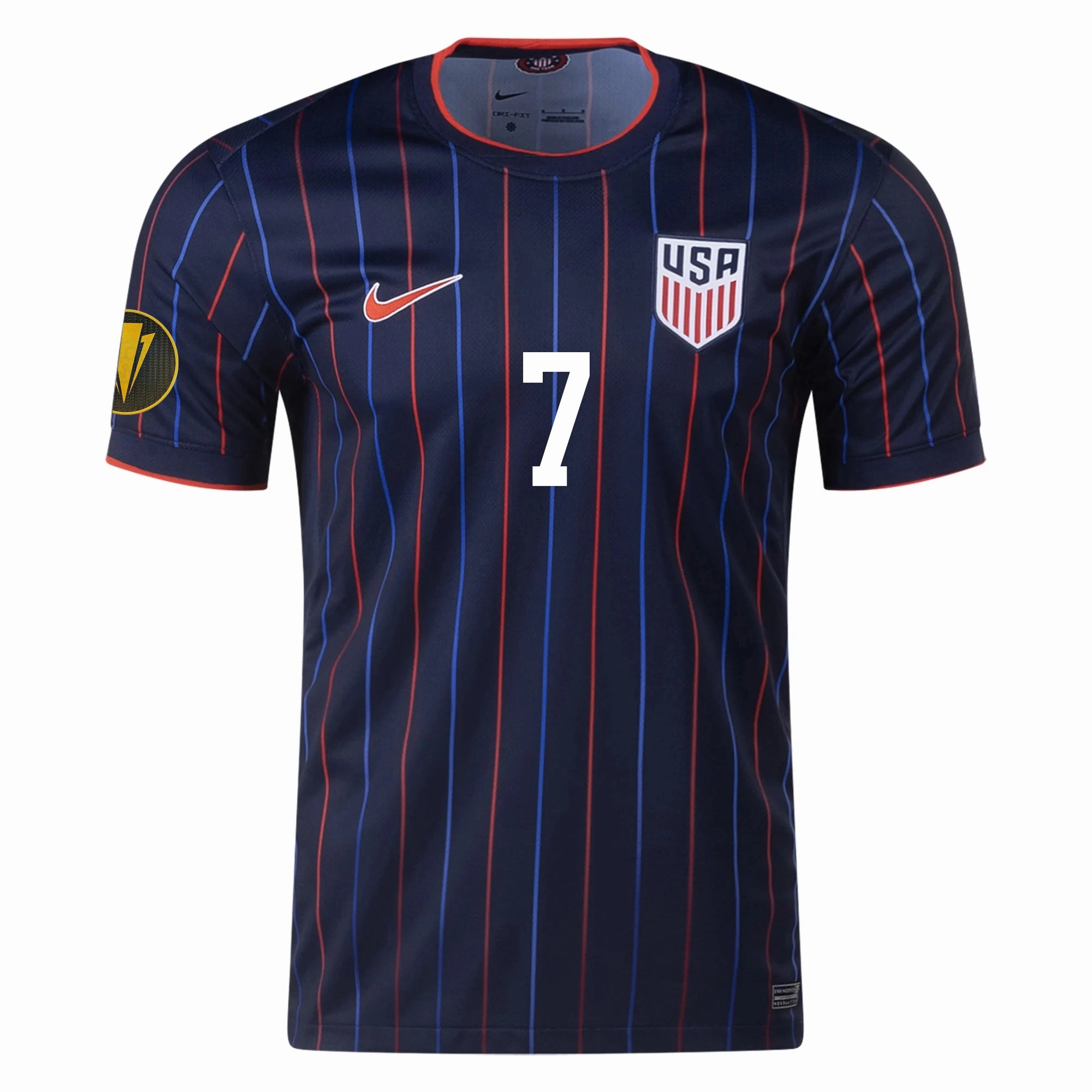 Nike Quinn Sullivan United States Away Jersey 25/26 w/ Gold Cup Patch 2025 (Obsidian/Challenge Red) Ultraviolet Protection Fabric