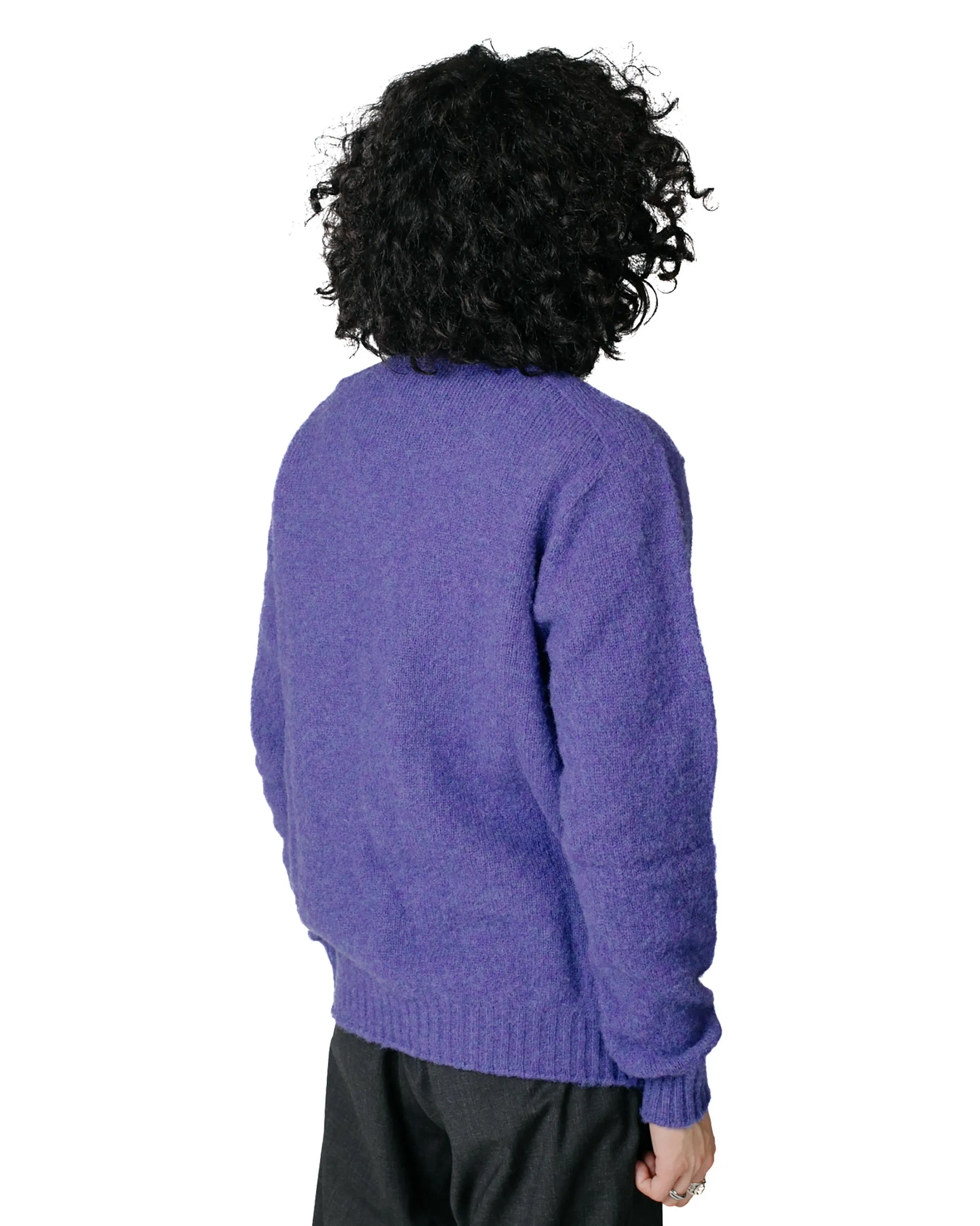 Vibrant Print Howlin' Shaggy Bear V Neck Violet Dreams