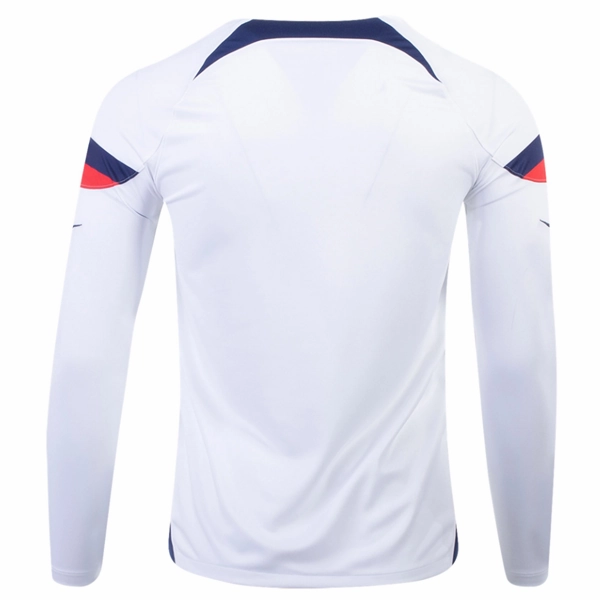 Fitness Look Tear Resistant Fabric Nike United States Home Long Sleeve Jersey 22/23 (White/Loyal Blue)