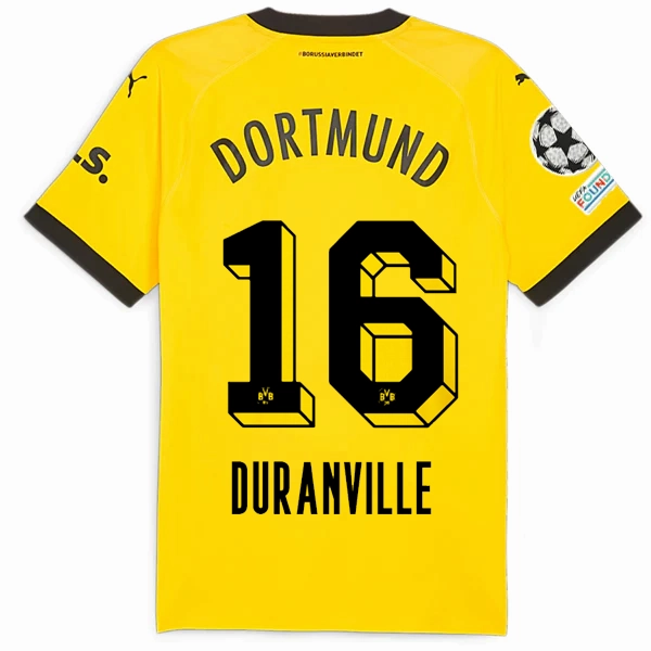 dry surface Puma Borussia Dortmund Authentic Duncanville Home Jersey w/ Champions League Patches 23/24 (Cyber Yellow/Puma Black)