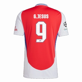 adidas Arsenal Gabriel Jesus Home Jersey w/ Champions League Patches 24/25 (Better Scarlet/White) Training Fit