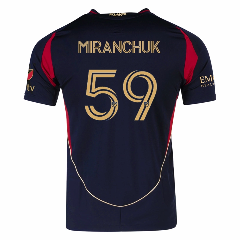adidas Alexey Miranchuk Atlanta United Authentic Home Jersey w/ MLS Patches 25/26 (Red/Black) High Stretch Elastic Cuffs
