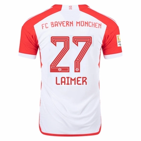 Casual Movement Movement Support adidas Bayern Munich Authentic Konrad Laimer Home Jersey w/ Bundesliga Champions Patch 23/24 (White/Red)