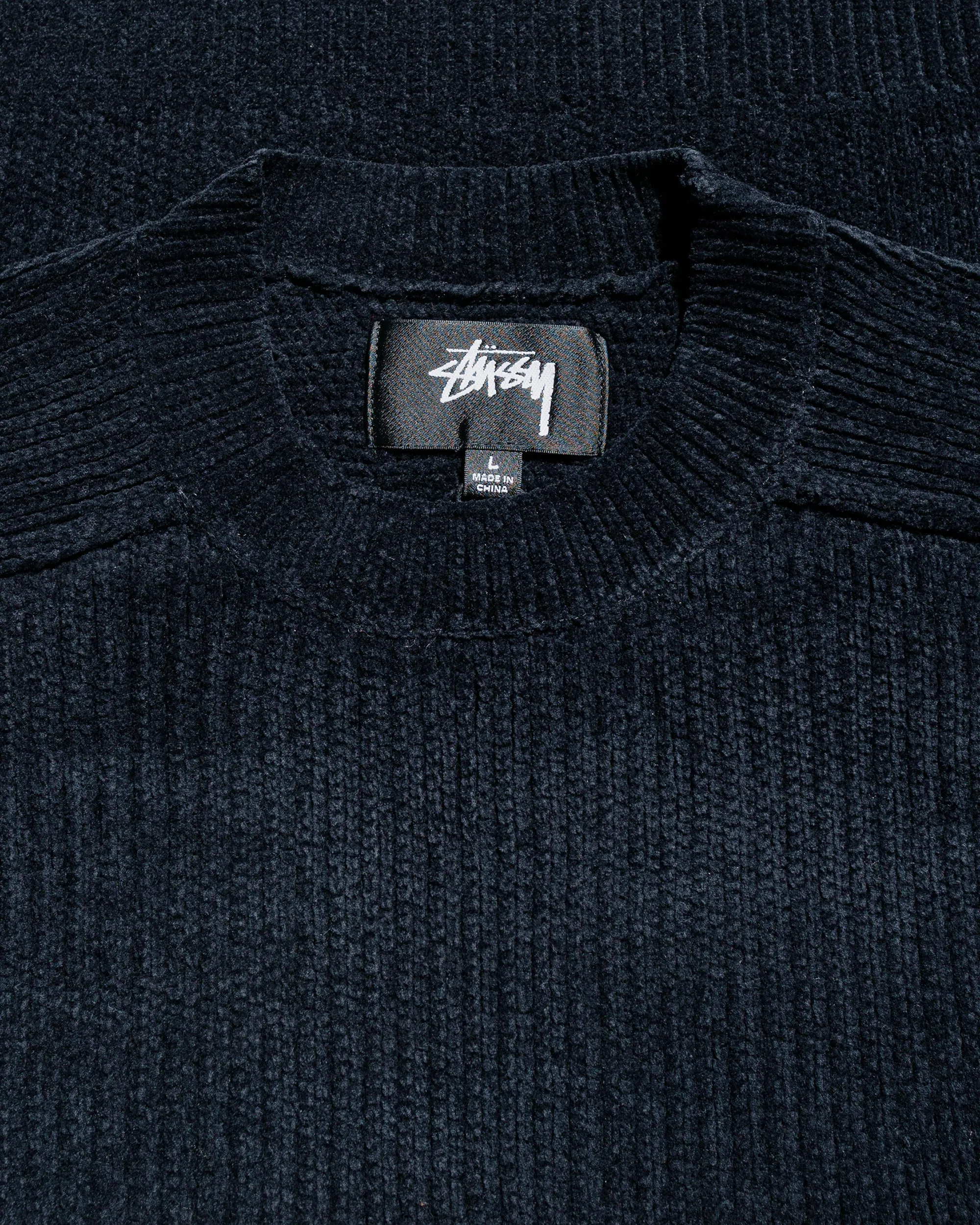 kids Warm Layering St??ssy Exposed Seam Sweater Black