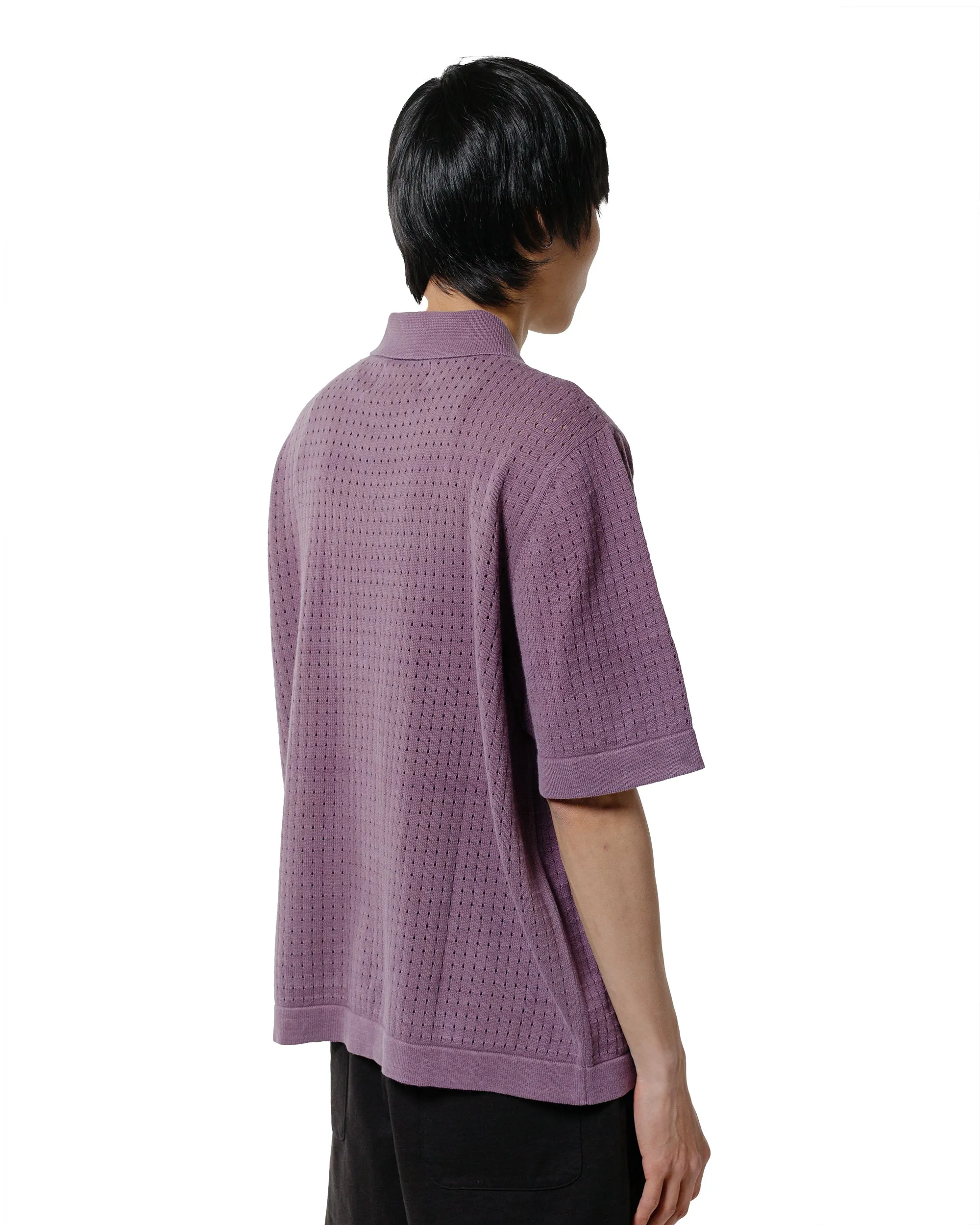 Bold Pattern Corridor Acid Wash Pointelle Button Down Violet
