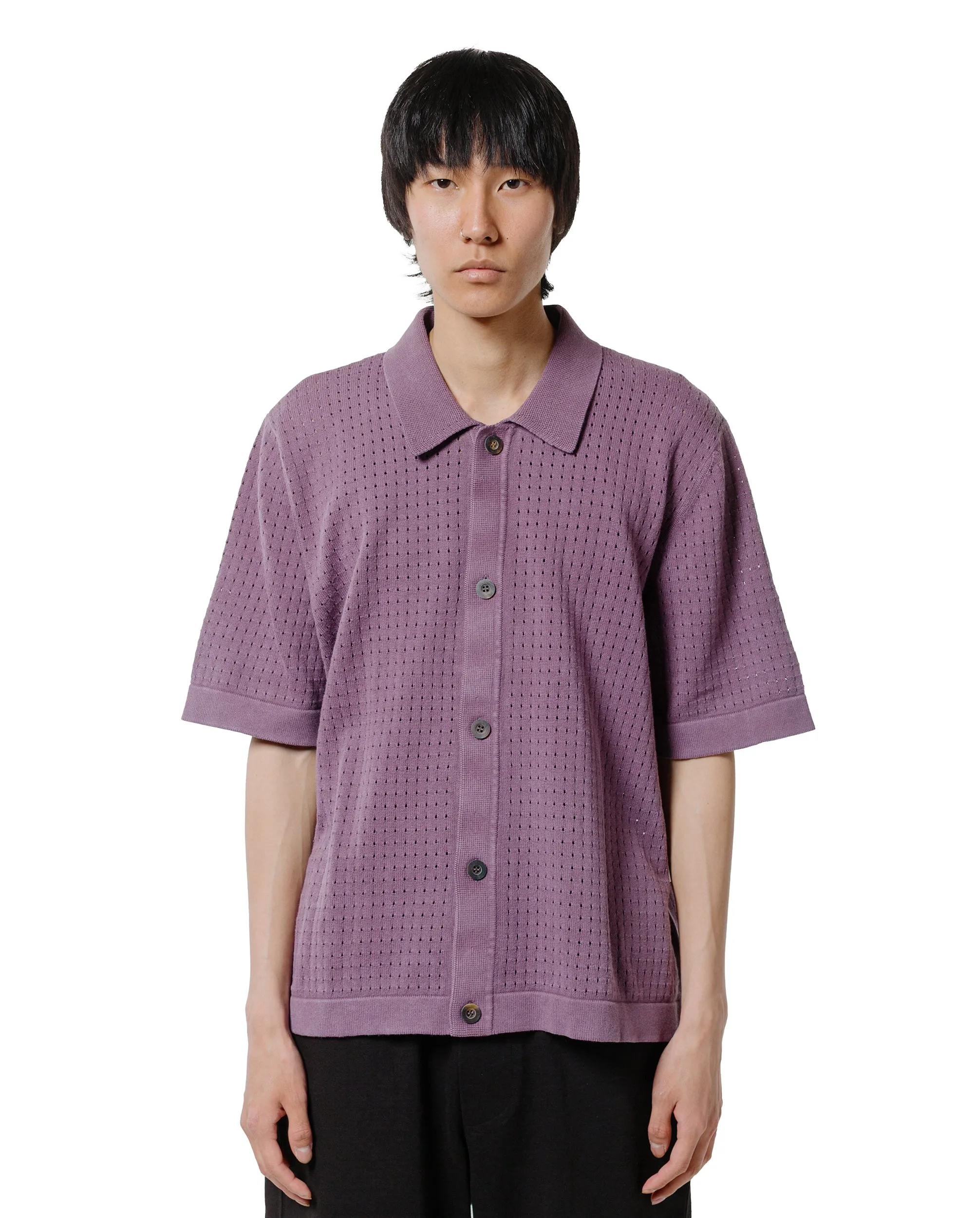 Corridor Acid Wash Pointelle Button Down Violet Boho chic