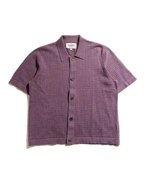 Workwear Essential Corridor Acid Wash Pointelle Button Down Violet