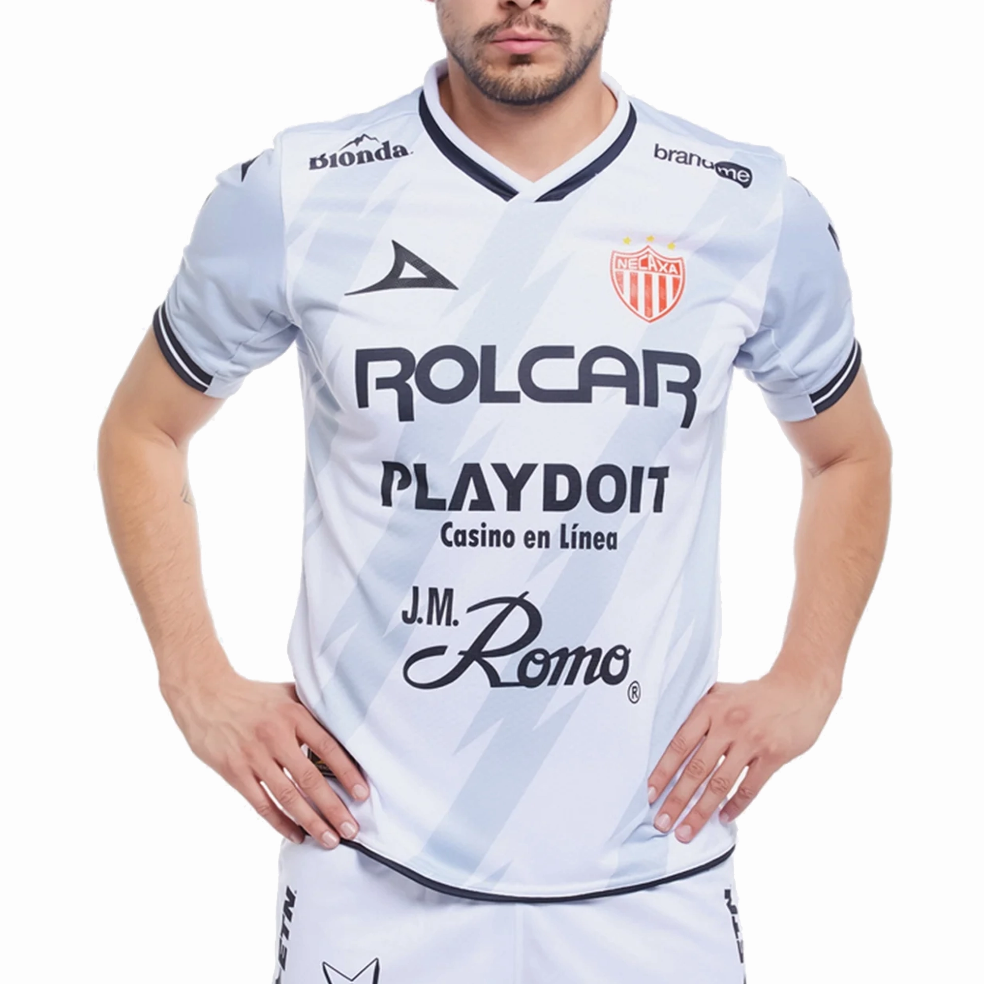Lightweight Construction Ventilated Mesh Panel Prima Necaxa Away Jersey 24/25 (White/Grey)
