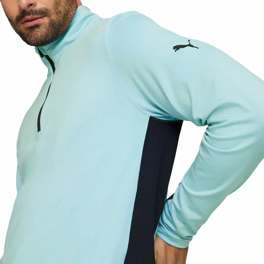 Lockstitch Detailing Weekend Style Puma - Men's Gamer Golf 1/4 Zip Pull Over Sweater (599127 43)