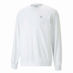 Puma - Men's Puma x Palm Tree Crew Midweight Crewneck Golf Sweatshirt (539206 01) Sweat Resistant Finish Anytime Layer