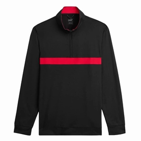 Water Repellent Finish Adjustable Hem Drawstring Puma - Men's Pure Colourblock Golf 1/4 Zip Pullover (625887 10)