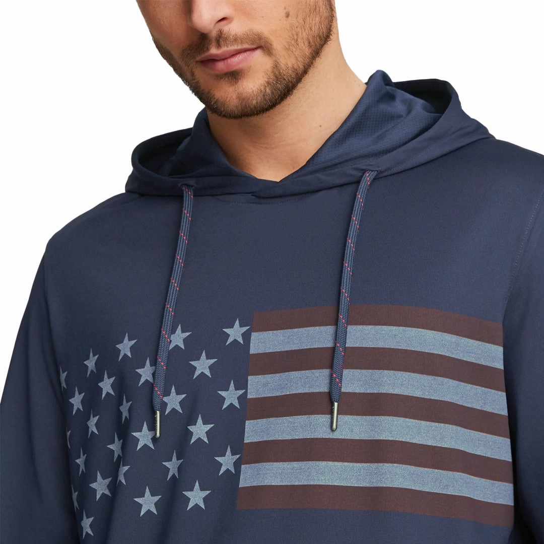 Puma - Men's Volition Stars And Bars Golf Hoodie (537474 01) Microfiber Blend Energy Wear