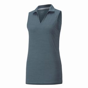 Puma - Women's Cloudspun Coast Sleeveless Polo (532992 15) Athletic Silicone Grip Bonded Stitch Details