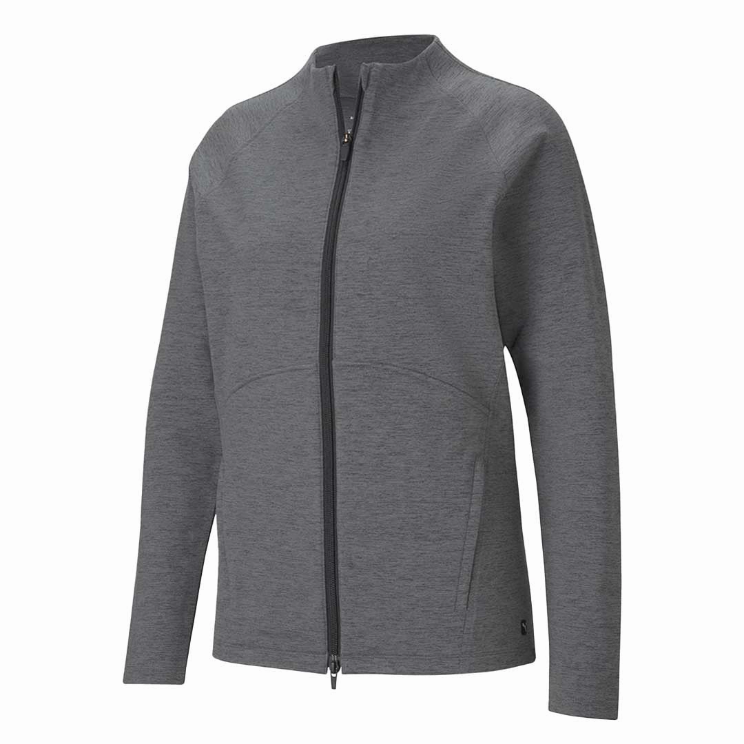 Athletic Collar Style Circular Knit Body Mapping Puma - Women's CLOUDSPUN Full Zip Golf Sweater (599265 01)