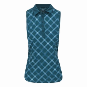 Puma - Women's Cloudspun Plaid Sleeveless Polo (623919 02) Silent Fit Sport Ready Gear