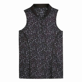 Puma - Women's Leopard Pique Range Sleeveless Golf Polo (623921 01) Lightweight Fit Focused Cut