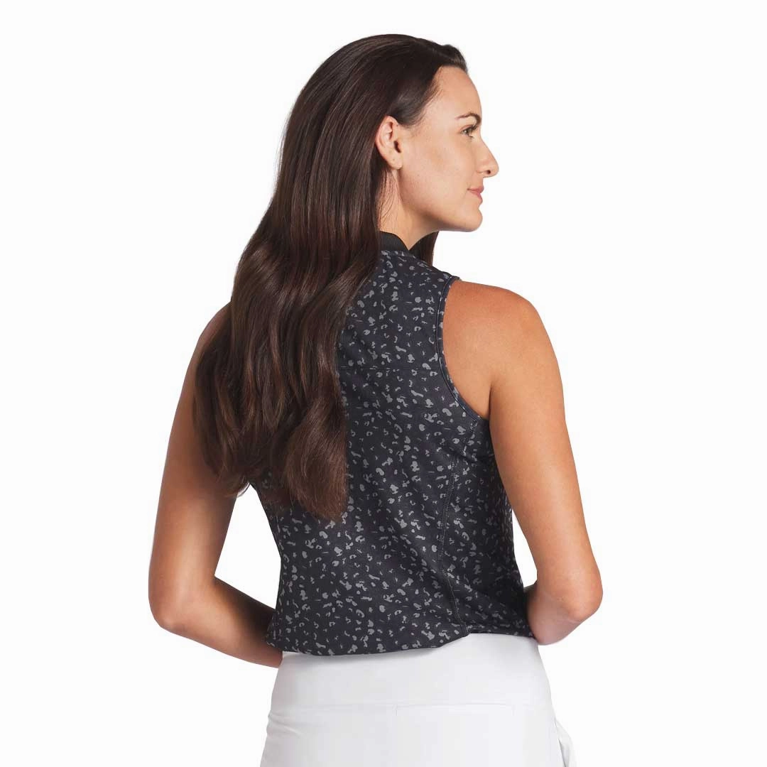 Puma - Women's Leopard Pique Range Sleeveless Golf Polo (623921 01) Non Irritating Tags