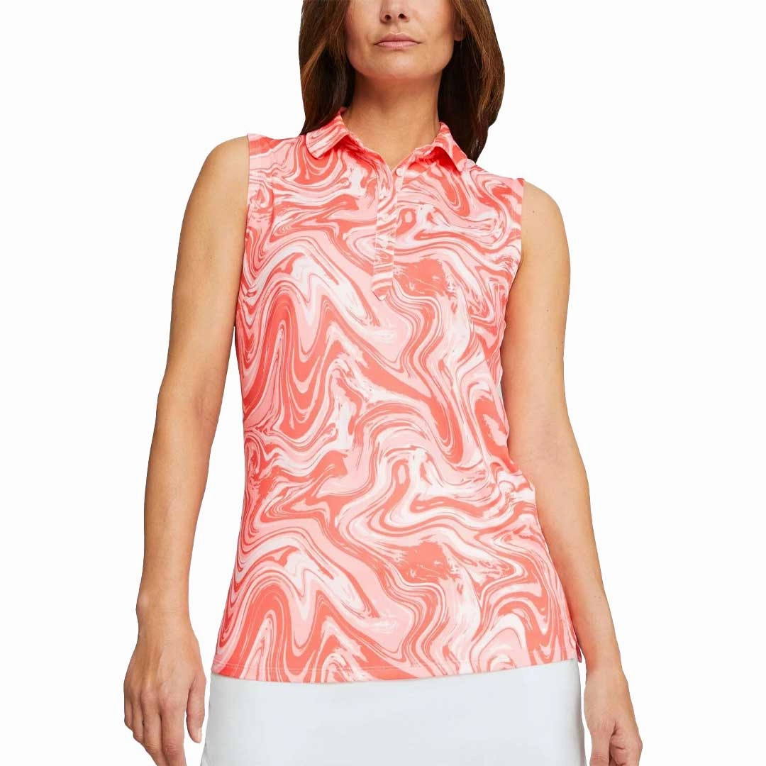 Thermal Regulation System Oversized Fit Puma - Women's MATTR Sandstone Sleeveless Golf Polo (621634 02)