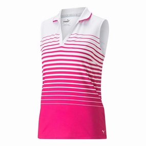 fitness gear Puma - Women's MATTR Stripe Sleeveless Golf Polo (537496 12)