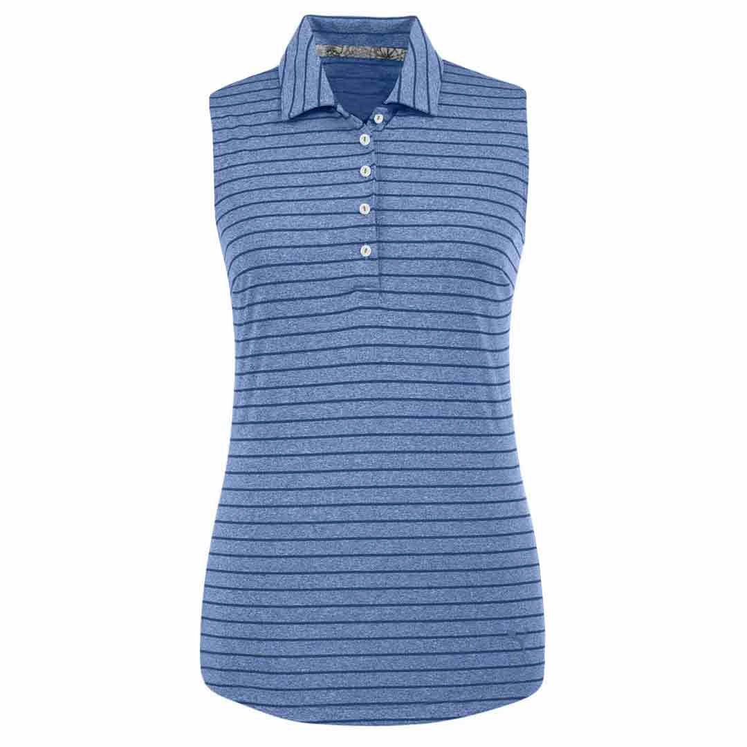 Laser Cut Ventilation Puma - Women's Rotation Stripe Sleeveless Polo (597222 04)
