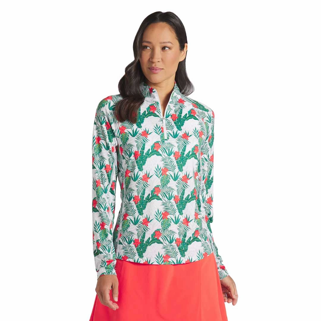 Non Irritating Tags Puma - Women's You-V Tropic Golf Quarter Zip Sweater (623933 01)