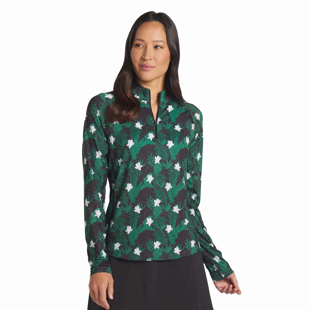 Puma - Women's You-V Tropic Golf Quarter Zip Sweater (623933 02) Anti Static Weave Technology Breathable Back Vents