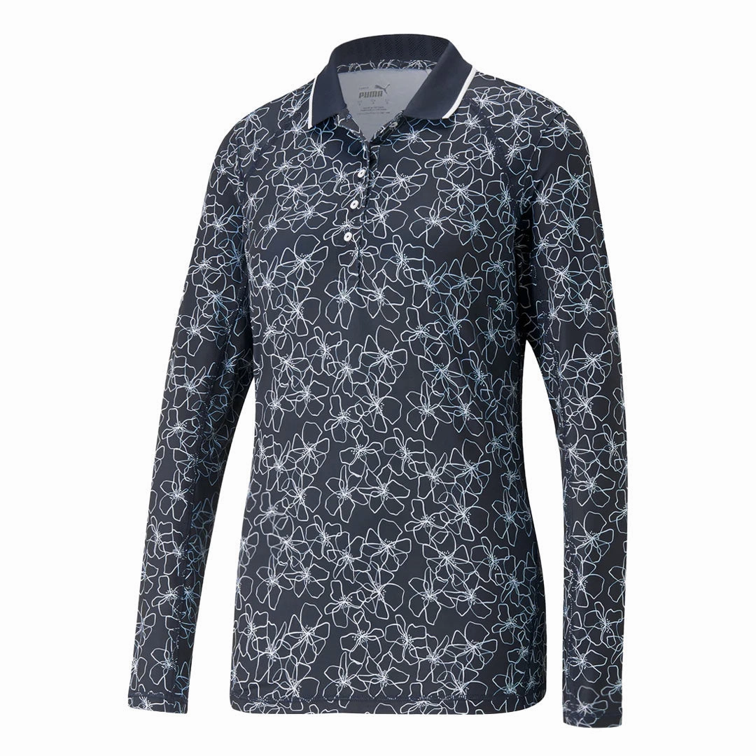 Zero Distraction Tagging Puma - Women's YouV Island Flower Long Sleeve Polo (539037 01)