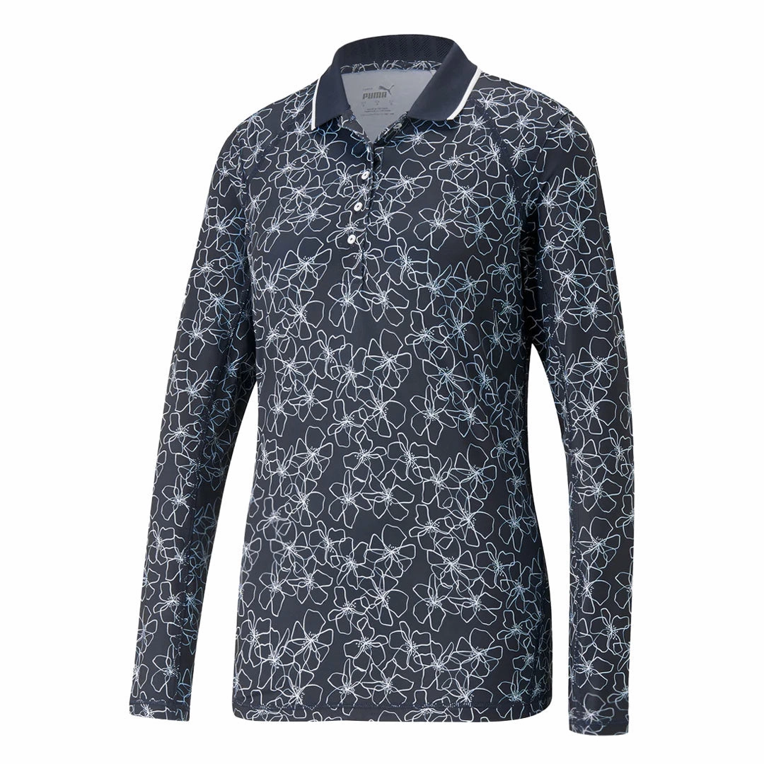 Puma - Women's YouV Island Flower Long Sleeve Polo (539037 01) Perfect Motion