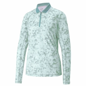 Puma - Women's YouV Stillwater Long Sleeve Polo (539038 01) Fast Wear Adjustable Hem Drawcord