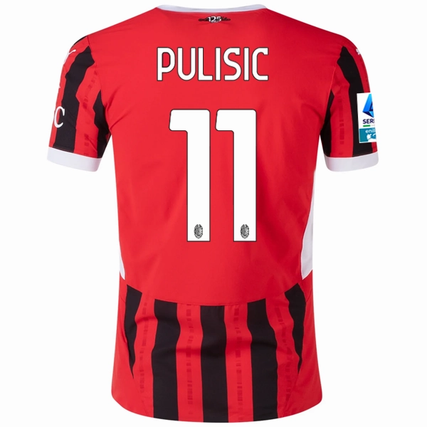 Puma AC Milan Authentic Christian Pulisic Home Jersey w/ Serie A Patch 24/25 (Puma Red/Puma Black) Bold Colorway