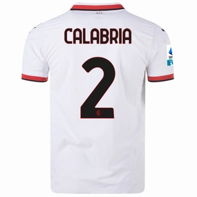 3D Knit Texture Ventilated Mesh Panel Puma AC Milan Authentic Davide Calabria Away Jersey w/ Series A Patch 24/25 (Puma White)