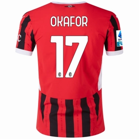 Ventilated Design Puma AC Milan Authentic Noah Okafor Home Jersey w/ Serie A Patch 24/25 (Puma Red/Puma Black)