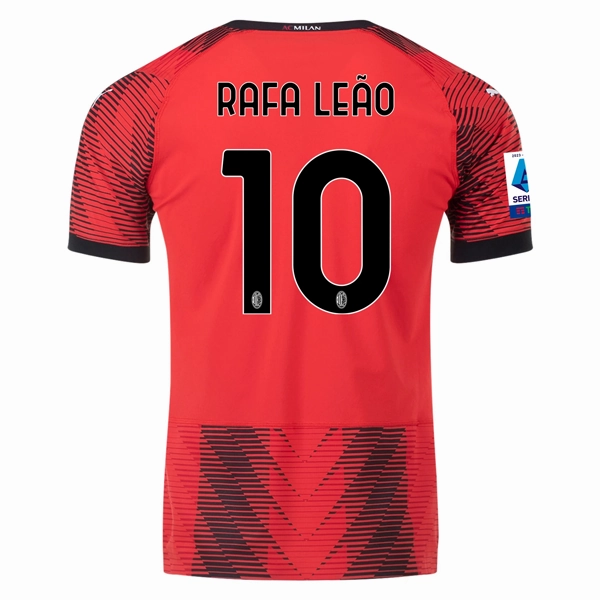 Puma AC Milan Authentic Rafael Le?o Home Jersey w/ Serie A Patch 23/24 (Red/Puma Black) No Slip Grip Body Flex