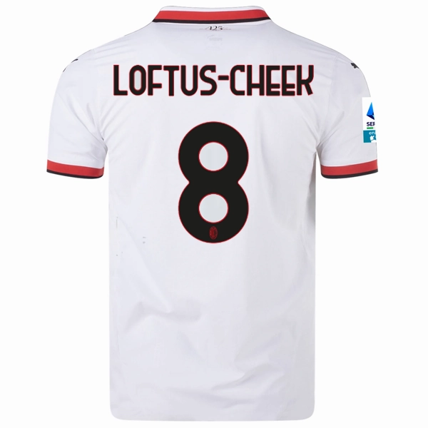 Puma AC Milan Authentic Ruben Loftus-Cheek Away Jersey w/ Series A Patch 24/25 (Puma White) Anti Pilling Fabric