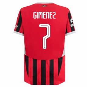 Match Look Puma AC Milan Authentic Santi Gimenez Home Jersey w/ Champions League Patches 24/25 (Puma Red/Puma Black)