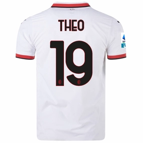 Eco Friendly Recycled Material Endurance Wear Puma AC Milan Authentic Theo Hernandez Away Jersey w/ Series A Patch 24/25 (Puma White)