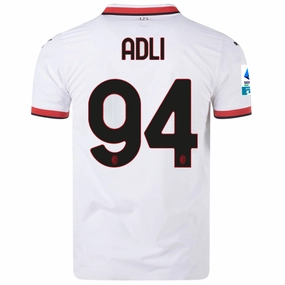 Puma AC Milan Authentic Yacine Adli Away Jersey w/ Series A Patch 24/25 (Puma White) Lightweight Layering