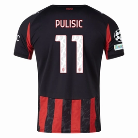Training Fit Energy Comfort Puma AC Milan Christian Pulisic Home Jersey w/ Champions League Patches 25/26 (Red/Black)