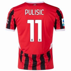 Puma AC Milan Christian Pulisic Home Jersey w/ Serie A Patch 24/25 (Puma Red/Puma Black) Light Stretch