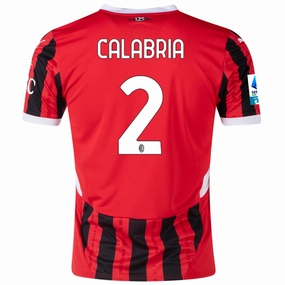 Anti Shrink Treatment Athletic Cut Puma AC Milan Davide Calabria Home Jersey w/ Serie A Patch 24/25 (Puma Red/Puma Black)