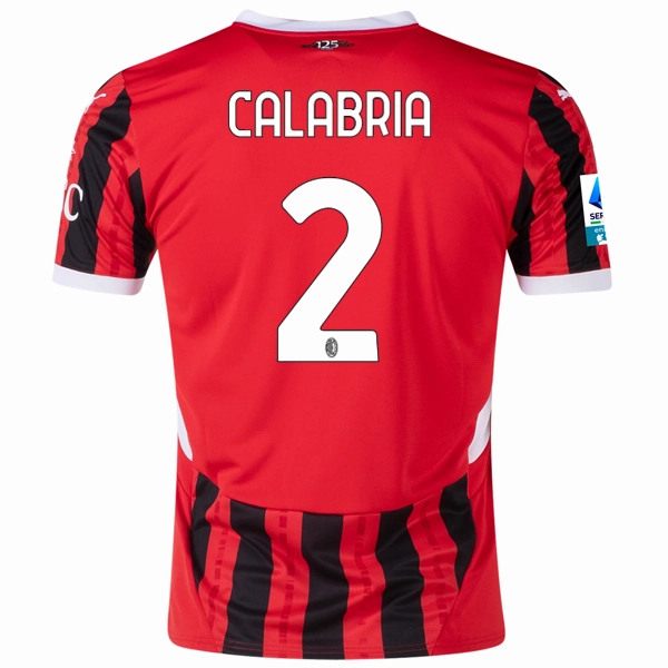 Puma AC Milan Davide Calabria Home Jersey w/ Serie A Patch 24/25 (Puma Red/Puma Black) Non Binding Armholes