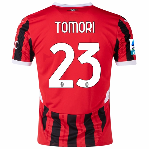 Puma AC Milan Fikayo Tomori Home Jersey w/ Serie A Patch 24/25 (Puma Red/Puma Black) Thermal Barrier Interlock Brushed Inner Lining