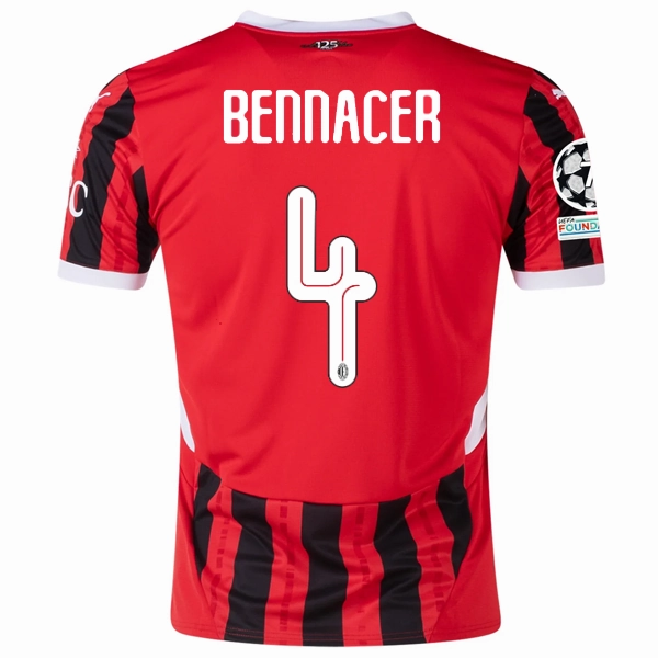 Puma AC Milan Isma?l Bennacer Home Jersey w/ Champions League Patches 24/25 (Puma Red/Puma Black) Functional Gear Bonded Armhole